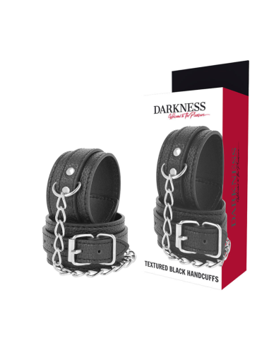DARKNESS - juodi tekstūruoti odiniai antrankiai
