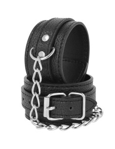 DARKNESS - BLACK TEXTURED LEATHER HANDCUFFS 2