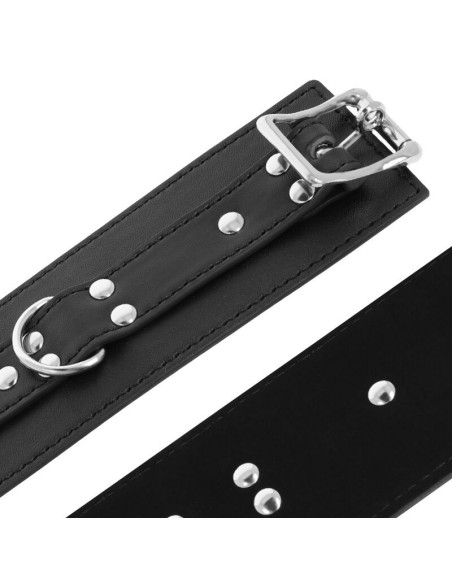 DARKNESS - BLACK LEATHER HANDCUFFS