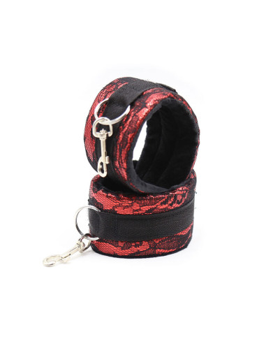 OHMAMA FETISH - VELVET HANDCUFFS WITH NYLON TAPE