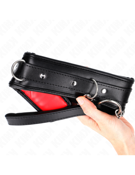 KINK - KAKLO PAPUOŠALAS SU KEMPINĖS DIRBTINĖS ODOS DIRŽELIU, MODELIS 3, REGULIUOJAMAS 37–54 CM X 3 CM