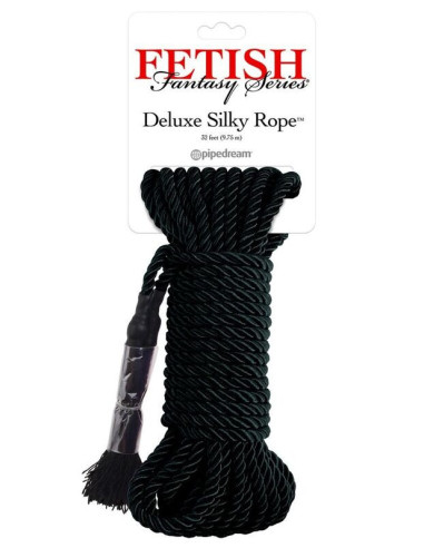 FETISH FANTASY SERIES - BLACK DELUXE SILK ROPE 9.75 M