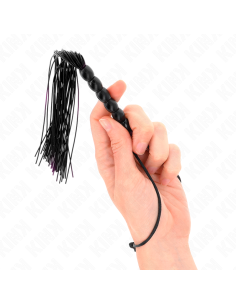 KINK - MINI SILICONE WHIP WITH 6 BLACK BEADS 26 CM