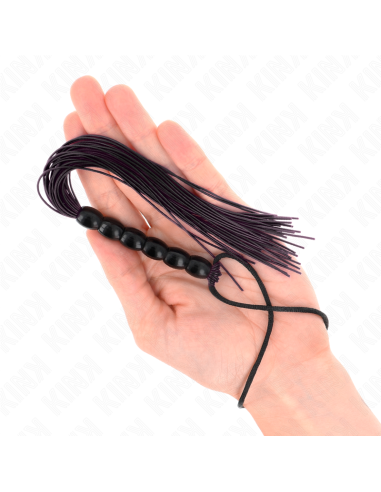 KINK - MINI SILICONE WHIP WITH 6 BLACK BEADS 26 CM