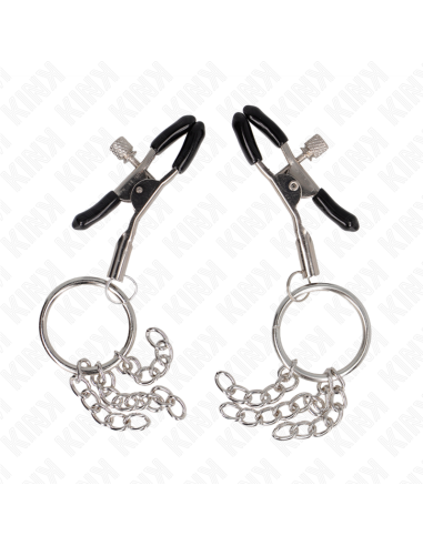 KINK - O RING NIPPLE CLAMP AND LITTLE CHAIN SILVER 6 CM