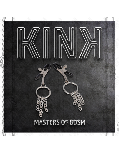 KINK - O RING NIPPLE CLAMP AND LITTLE CHAIN SILVER 6 CM