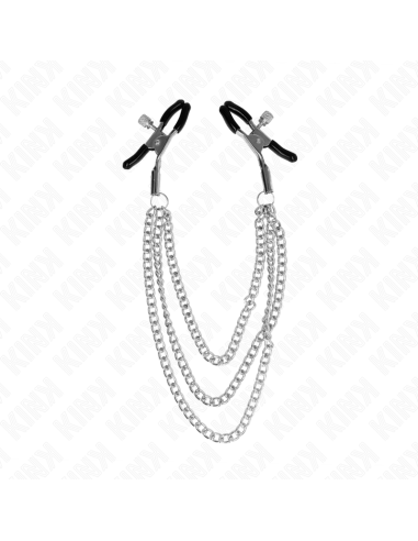 KINK - SPENELIŲ SPAUSTUKAI SU 3 GRANDINĖMIS SIDABRINĖS 20-23-28 CM