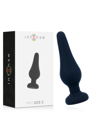 INTENSE - Analinis kaištis PIPO S juodo silikono 9,8 cm