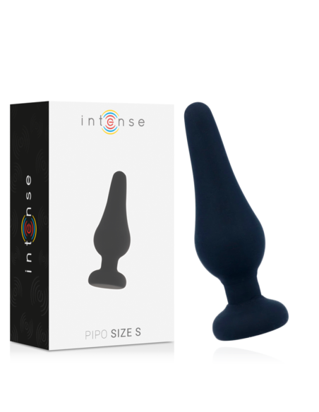 INTENSE - ANAL PLUG PIPO S BLACK SILICONE 9.8 CM