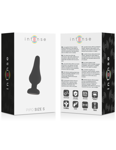 INTENSE - ANAL PLUG PIPO S BLACK SILICONE 9.8 CM