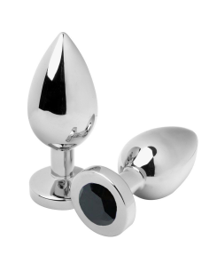 METAL HARD - ANAL PLUG DIAMOND BLACK MEDIUM 7.62CM