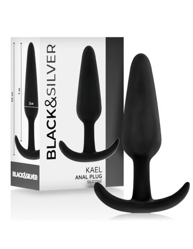 BLACKandSILVER - KAEL SILICONE ANAL PLUG WITH MEDIUM HANDLE