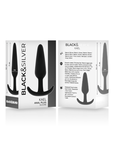 BLACKandSILVER - KAEL SILICONE ANAL PLUG WITH MEDIUM HANDLE