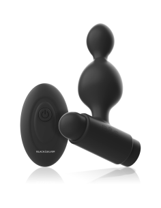 BLACKandSILVER - TUCKER MAŽAS SILIKONINIS ANALINIS KAIŠTIS SU NUOTOLINIO VALDYMO VALDYMU