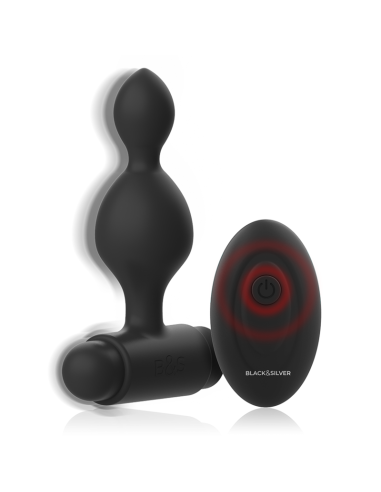BLACKandSILVER - TUCKER MAŽAS SILIKONINIS ANALINIS KAIŠTIS SU NUOTOLINIO VALDYMO VALDYMU