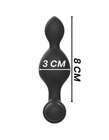 BLACKandSILVER - TUCKER MAŽAS SILIKONINIS ANALINIS KAIŠTIS SU NUOTOLINIO VALDYMO VALDYMU