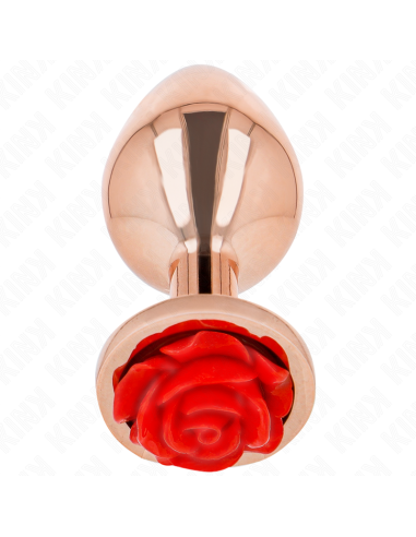 KINK - PINK GOLD ANAL PLUG WITH RED ROSE M