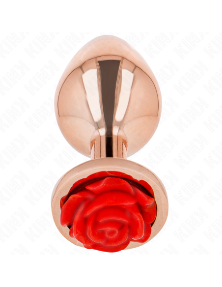 KINK - PINK GOLD ANAL PLUG WITH RED ROSE M