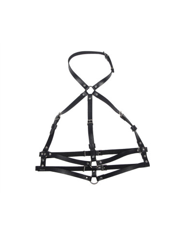 SUBBLIME - LEATHER RING CHEST HARNESS BLACK ONE SIZE
