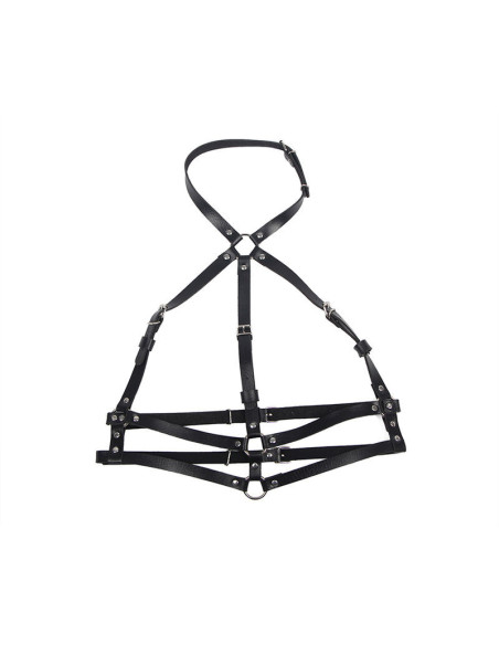 SUBBLIME - LEATHER RING CHEST HARNESS BLACK ONE SIZE