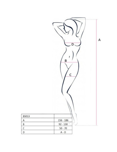 PASSION - WOMAN BS013 BLACK BODYSTOCKING ONE SIZE