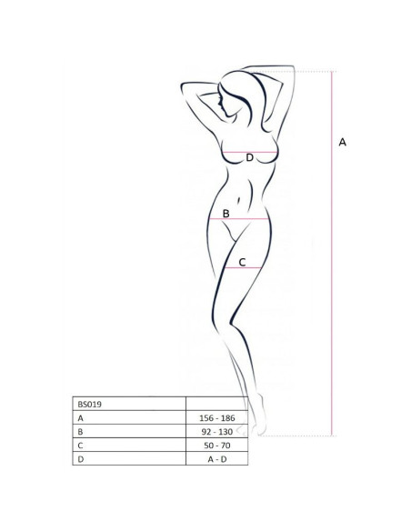PASSION - WOMAN BS019 BODYSTOCKING BLACK ONE SIZE