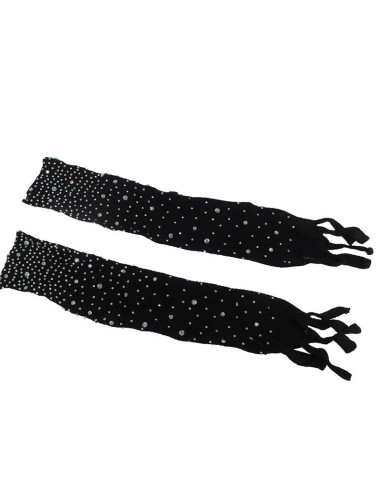 SUBBLIME - 952174 Tinklinė kojinė su pirštinėmis ir deimantais, juodos spalvos, vieno dydžio