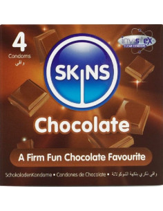 SKINS - ŠOKOLADINIAI PREMIUM PREZERVATYVAI, 4 PAKUOTĖS
