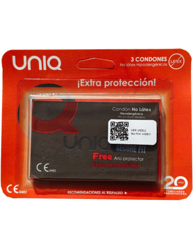 UNIQ - SECURE FIT LATEX-FREE CONDOMS 3 UNITS