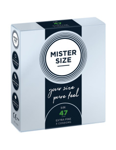 MISTER SIZE - PREZERVATYVAI, XS DYDIS 47 MM (3 VIENETAI)