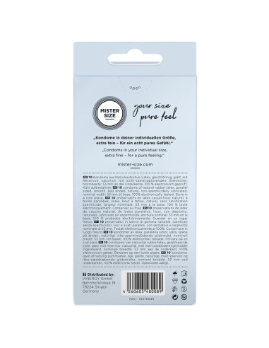 MISTER SIZE - CONDOM SIZE M 53 MM (10 UNITS)