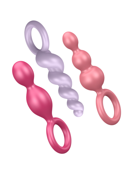 SATISFYER - Analinių kamščių rinkinys, 3 vnt., trispalvis