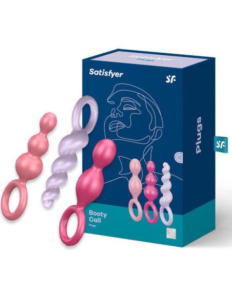 SATISFYER - Analinių kamščių rinkinys, 3 vnt., trispalvis