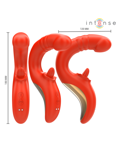INTENSE - PAULINA VIBRATOR AND STIMULATOR IN U SHAPE RED