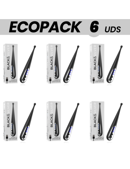 ECOPACK 6 VIENETAI - BLACKandSILVER KENNETH STIMULIATORIUS VIBRACIJOS