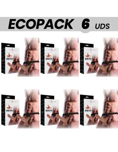 ECOPACK 6 VIENETAI - INTENSE TUŠČIABUČIAI DIRŽAI SU DILDO 16 X 3,5 CM