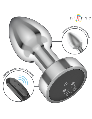 INTENSE - ANALINIS KAIŠTELIS, 10 VIBRACIJOS METALINIS, SU NUOTOLINIO VALDYMO PULTU