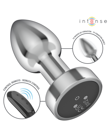 INTENSE - ANALINIS KAIŠTELIS, 10 VIBRACIJOS METALINIS, SU NUOTOLINIO VALDYMO PULTU