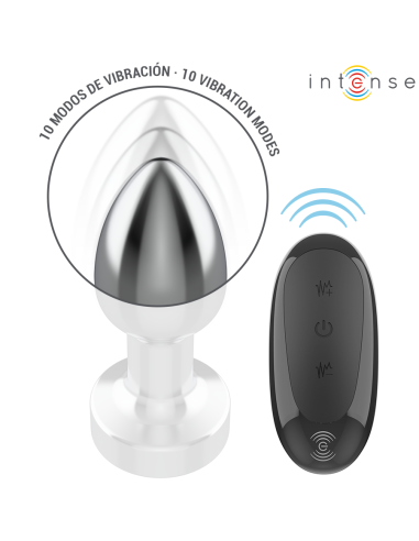 INTENSE - ANALINIS KAIŠTELIS, 10 VIBRACIJOS METALINIS, SU NUOTOLINIO VALDYMO PULTU