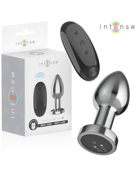 INTENSE - ANALINIS KAIŠTUKAS, 10 VIBRACIJOS METALINIS SU NUOTOLINIO VALDYMO PULTU, M