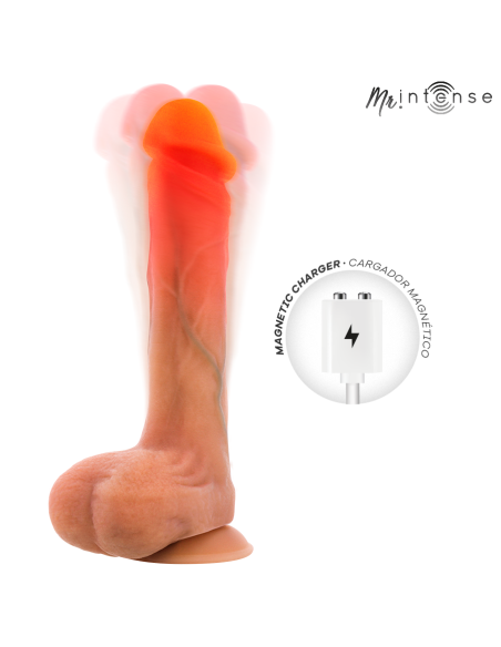 MR INTENSE - BRADLEY VIBRATOR DILDO WITH HEAT EFFECT AND REMOTE CONTROL 21 CM -Ø- 4.2 CM
