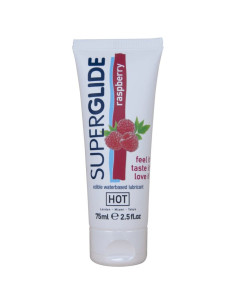 HOT - SUPERGLIDE EDIBLE LUBRICANT WATERBASED RASPBERRY 75 ML