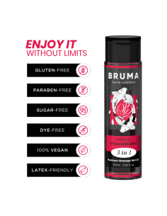BRUMA - PREMIUM MASSAGE HOT OIL STRAWBERRY 3 IN 1 - 100 ML