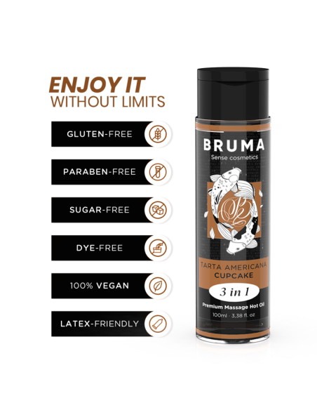 BRUMA - PREMIUM KLASĖS MASAŽINIS KEKSIUKAS HOT ALIEJUMI 3 IN 1 - 100 ML