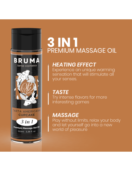 BRUMA - PREMIUM KLASĖS MASAŽINIS KEKSIUKAS HOT ALIEJUMI 3 IN 1 - 100 ML