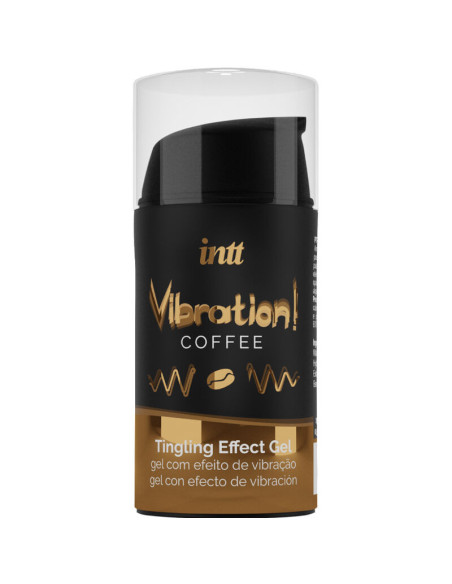 INTT - GALINGAS INTIMIŲ ERTMŲ STIMULIATORIUS, SKYSTAS VIBRATORIUS KAVOS GELIS, 15 ML