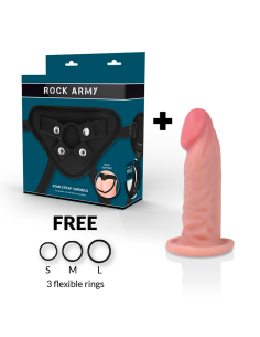 ROCKARMY - DIRŽAS DVIGUBO TANKIO TIGRO REALISTIŠKAS DILDO 14 CM -O- 4,46 CM 2