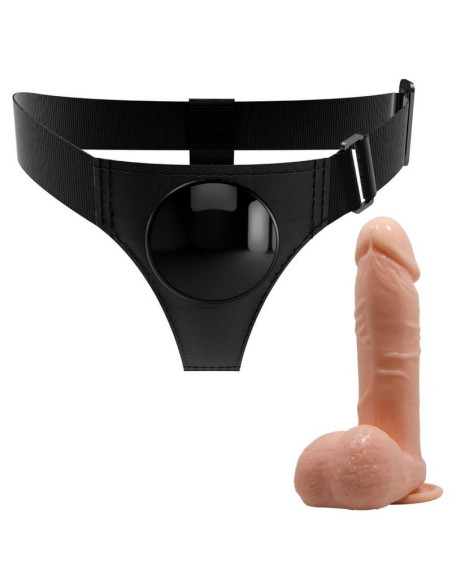 PRETTY LOVE - UNIVERSALŪS DIRŽAI SU DILDO TOMU 20 CM NATŪRALŪS