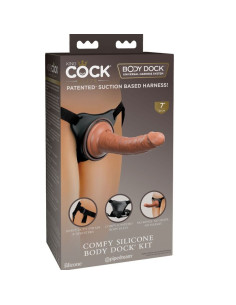 KING COCK - ELITE PATOGI REGULIUOJAMA DIRŽELĖ SU DILDO 17,8 CM
