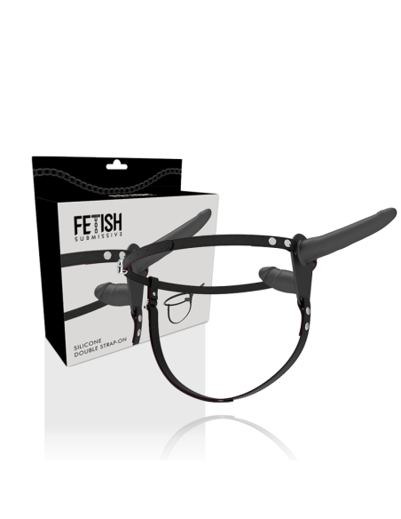 FETISH SUBMISSIVE HARNESS - juodi dvigubo įsiskverbimo